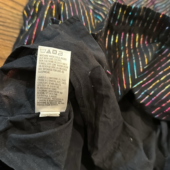 Tea Collection black foil striped dress with lining, size 10 - Picture 8 of 11